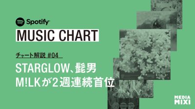 【Spotify日本週間チャート】STARGLOW「USOTSUKI」が初登場 / Official髭男dism「エルダーフラワー」が175位から52位へ急浮上、M!LKが2週連続首位〜集計期間:2026年4/3〜4/9