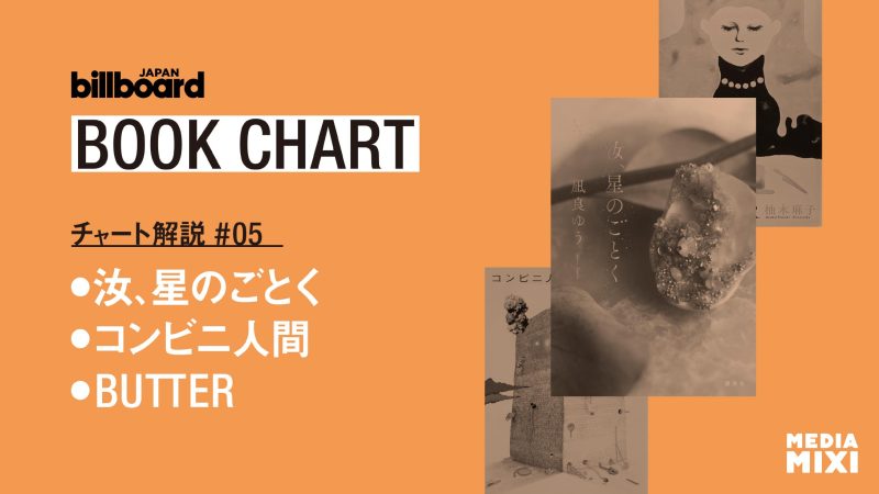 10月映画公開の『汝、星のごとく』が2位に浮上　ロングセラーの『コンビニ人間』『BUTTER』にも注目【ビルボード文芸チャート解説】　