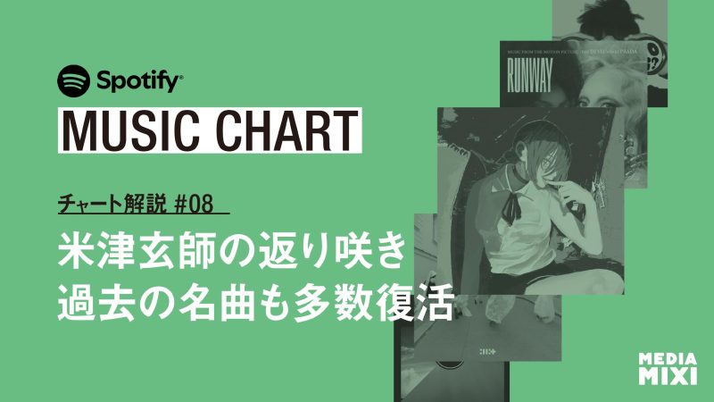 【Spotify日本週間チャート】米津玄師「IRIS OUT」が10週ぶりに首位 / 楽音「mosi mosi?」など新曲4曲が初登場〜集計期間：2026年5/1〜5/7
