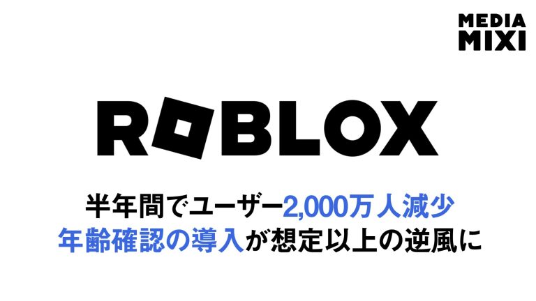 Roblox、年齢確認導入で成長鈍化 通期見通し下方修正で株価18%下落