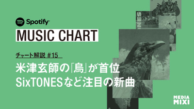 【Spotify日本週間チャート】米津玄師「烏 – Raven」が23位から首位へ / MAZZEL「So Strawberry」が初登場〜集計期間：2026年6/19〜6/25