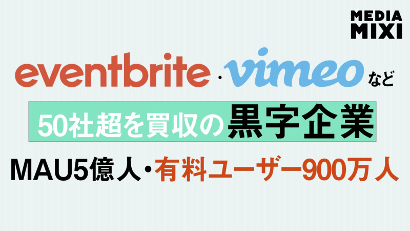 Eventbrite・Vimeoの親会社、米国でIPO申請 経営難のアプリ買収・再生で成長