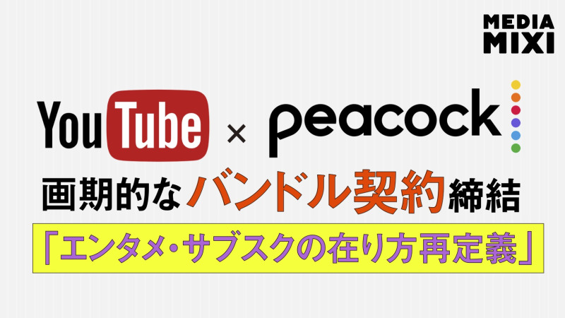 YouTube Premium、追加料金なしでPeacock視聴可能に