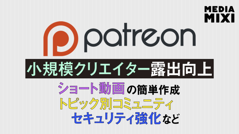 Patreon、30の新機能を公開