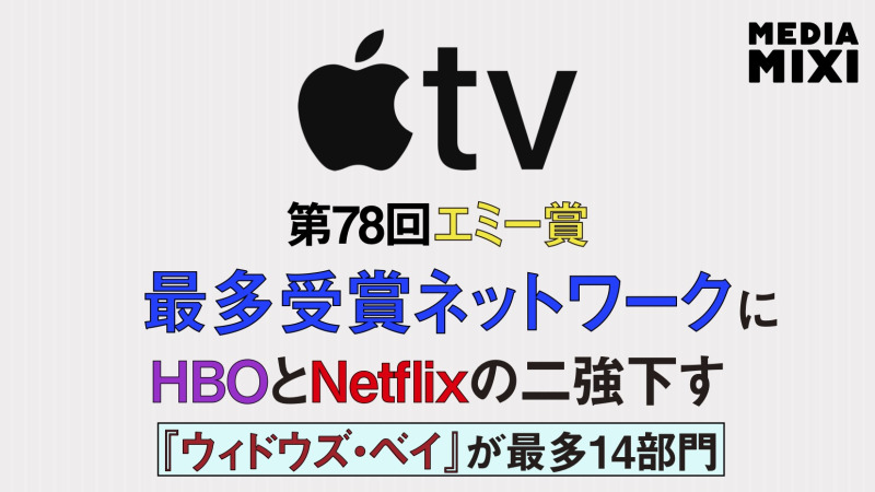 Apple TV、初の最多受賞ネットワークに 第78回エミー賞