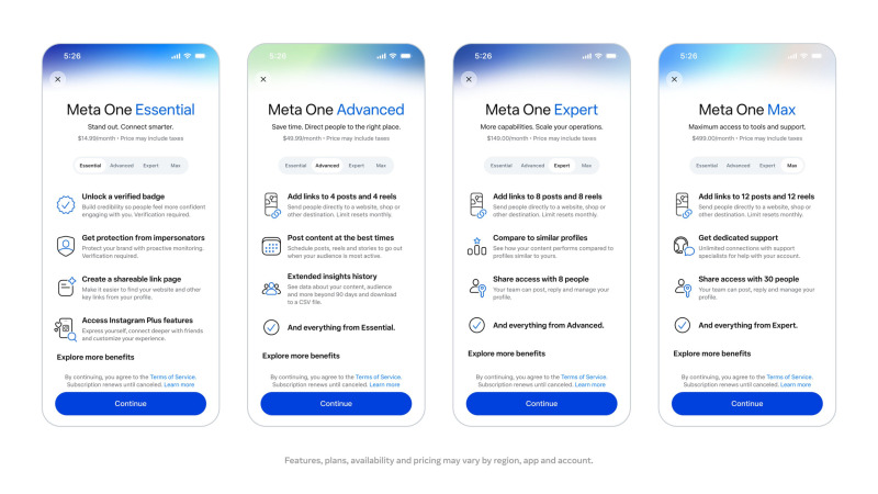 Meta、新サブスクリプション「Meta One」提供開始 個人・クリエイター・ビジネス向けに多様なプラン用意