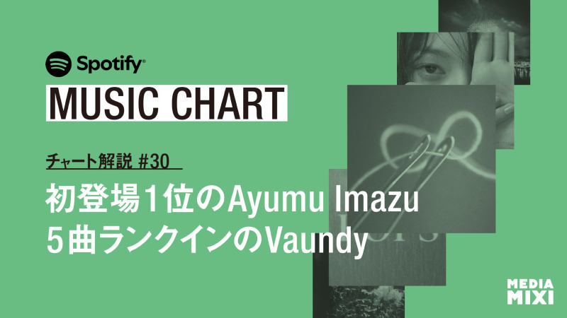【Spotify日本週間チャート】Ayumu Imazu「結び」が初登場1位 / Vaundy「しわあわせ」が116位から13位へ急上昇〜集計期間：2026年10/2〜10/8