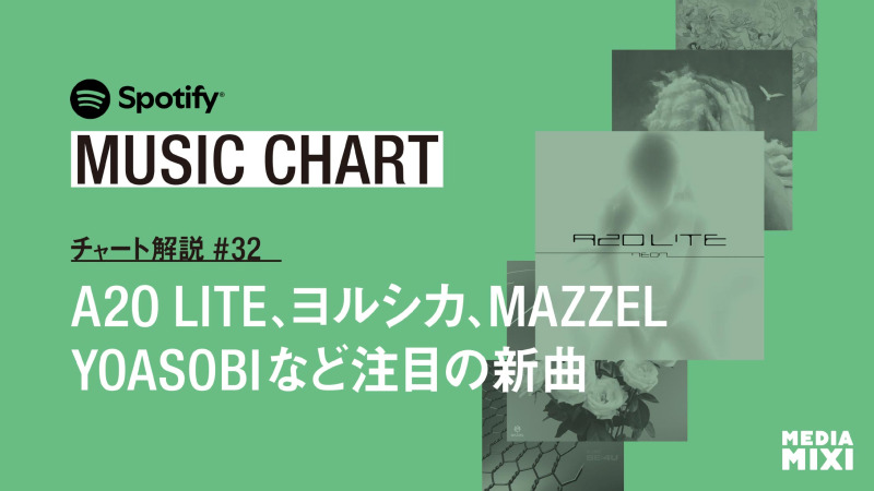 【Spotify日本週間チャート】A2O LITE「NEON」が16位に初登場 / 1〜8位まで前週と同じ順位〜集計期間：2026年10/16〜10/22