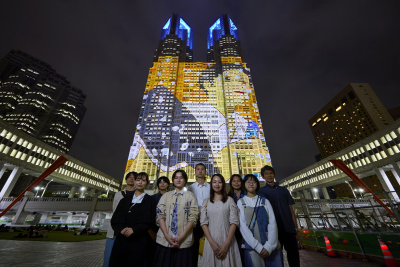都庁舎プロジェクションマッピング「TOKYO Night & Light」、都立総合芸術高等学校と連携した作品「君に届くまで」を公開